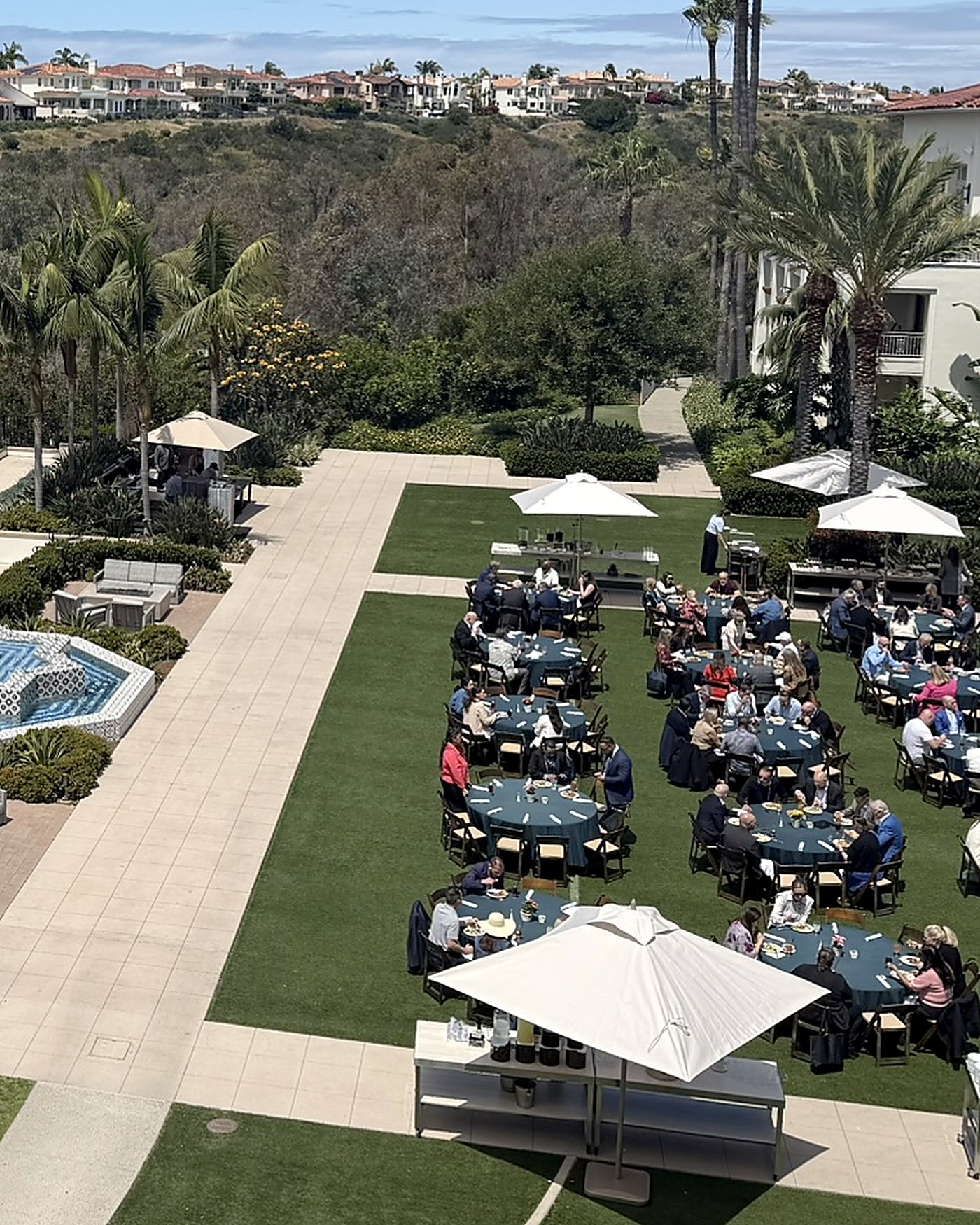 A large outdoor programme mid-execution